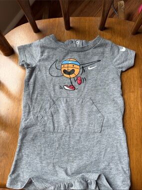 Nike Gray Romper with Orange Basketball Character